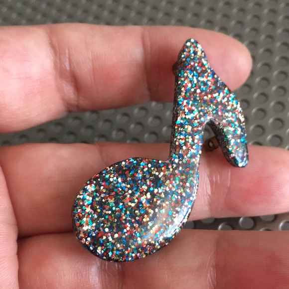🖤Music note Vtg brooch - Picture 3 of 7